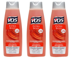 V05 Alberto VO5 Extra Body shampoo bottle front showing volume-boosting formula