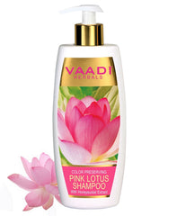 Vaadi Lotus Honeysuckle Shampoo foam dispersing for color-treated hair care.