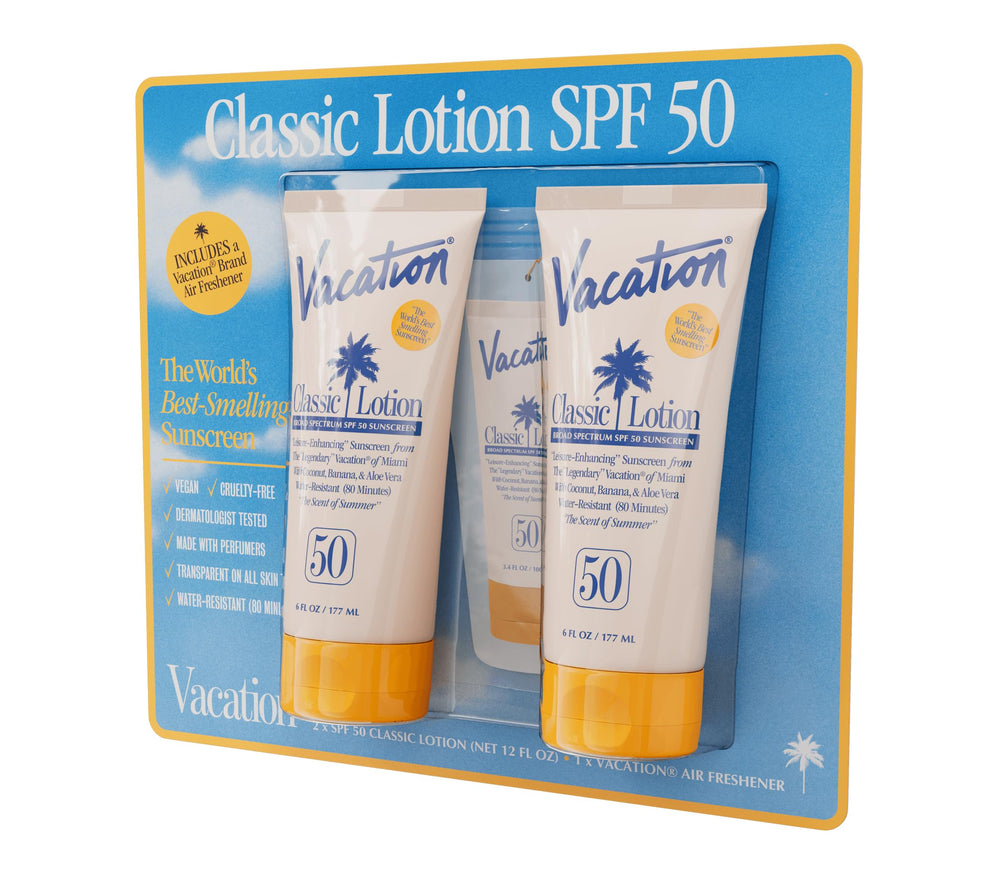 VACATION Classic Lotion SPF 50 pack-2 showing convenient value for sharing