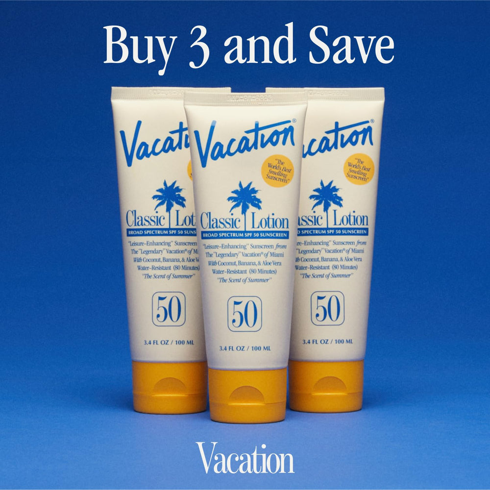 Vacation Classic Sunscreen Lotion dermatologist-tested formula for skin confidence.