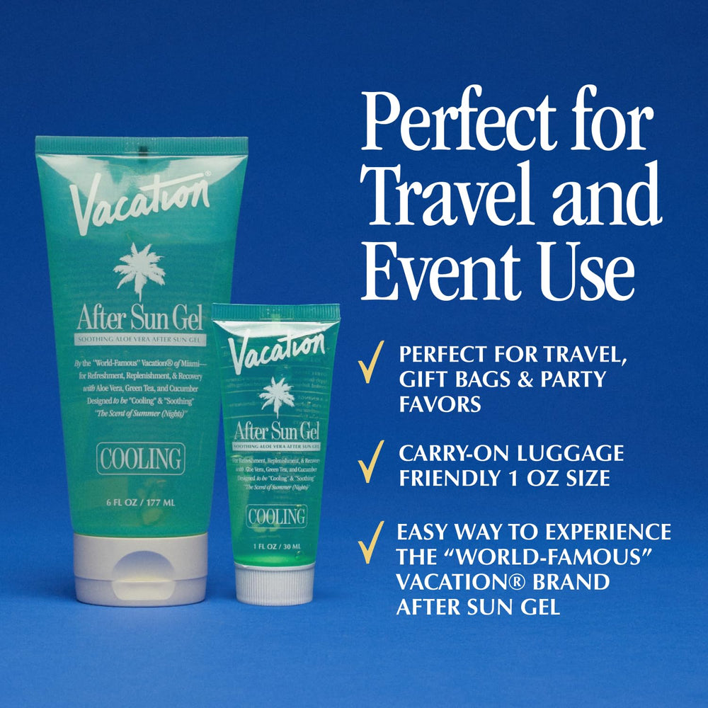 VACATION Mini After Sun Gel being applied to sun-kissed forearm