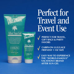 VACATION Mini After Sun Gel being applied to sun-kissed forearm