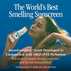 Vacation SPF50 lotion rubs in quickly with no white cast on skin.