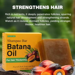 VAEYAE batana oil solid shampoo bar lathers into a creamy cleanse.