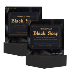 VAEYAE darkening hair soap bottle shows gradual shade enhancement for a youthful look.
