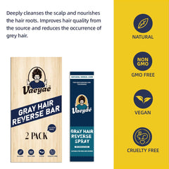 VAEYAE gray hair bar soap packaging highlights premium natural ingredients