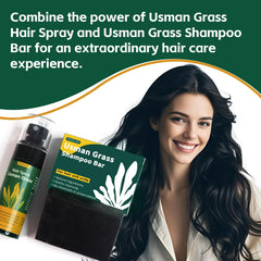 Usman shampoo bar lather cleanses the scalp for a refreshed base.