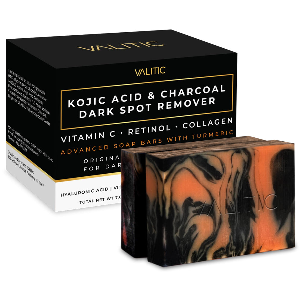 Valitic charcoal bar front pack shows two bars for daily cleansing.