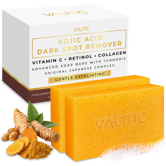 VALITIC Kojic Acid Soap bar targets dark spots for a more even complexion.