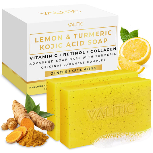VALITIC Lemon Turmeric Soap two-pack front view for daily use