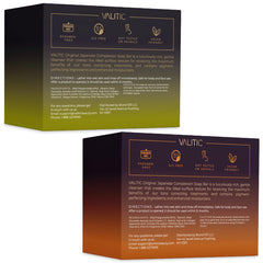 VALITIC two-pack set with papaya and kojic bars ready for shelf display.