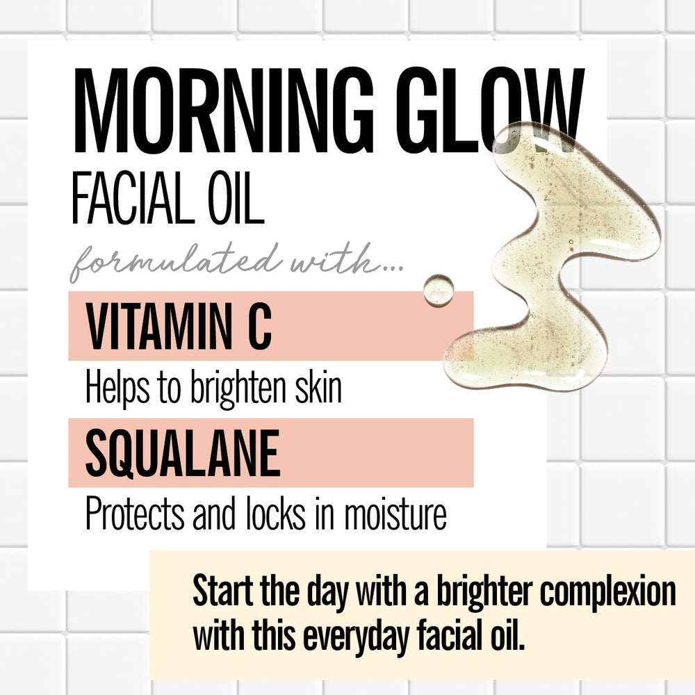 Valjean Labs Morning Glow Oil texture closeup shows silky serum ready to apply.