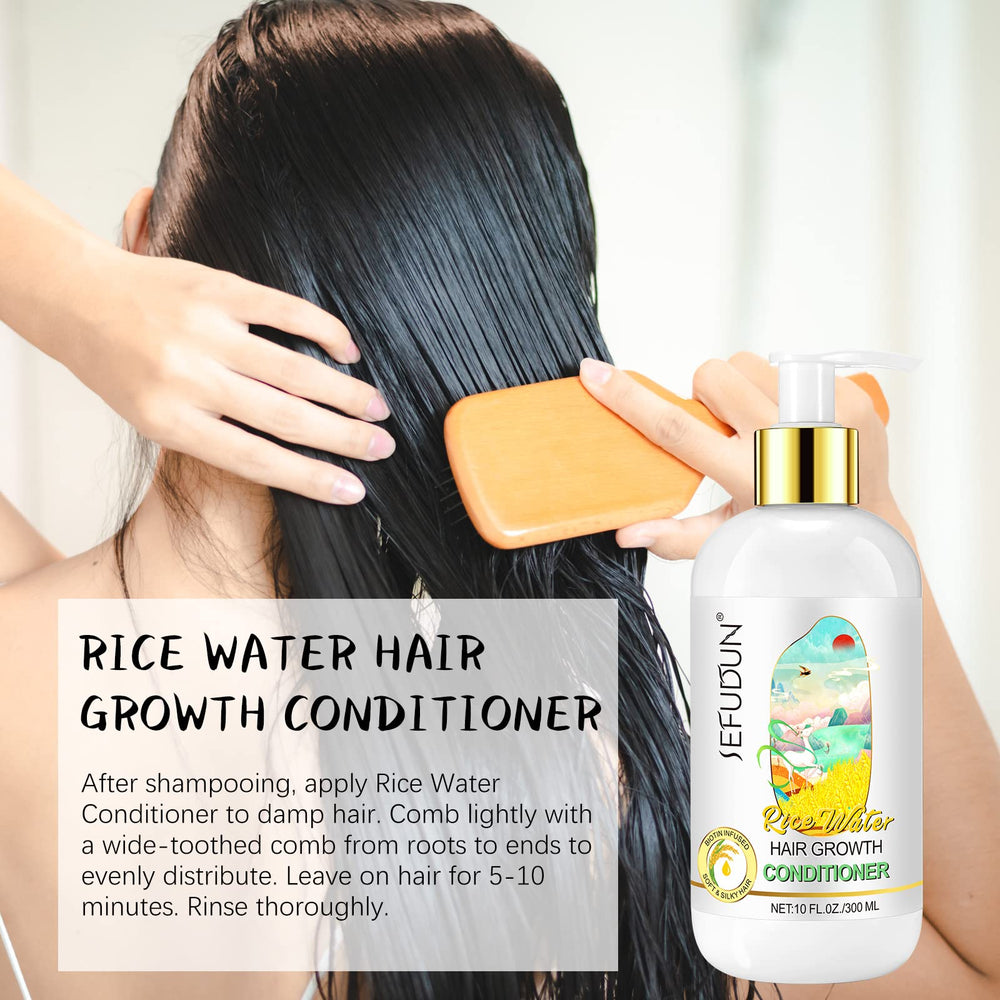 Valleylux Rice Water Conditioner in a bathroom scene for daily conditioning.