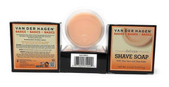 Van Der Hagen Deluxe Shave Soap puck texture closeup suggests smooth shave
