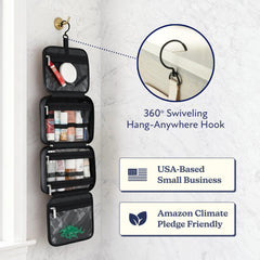 VANDEL four-compartment design keeps cosmetics neatly separated and organized.