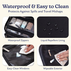 VANDEL waterproof zipper detail protects contents during travel.