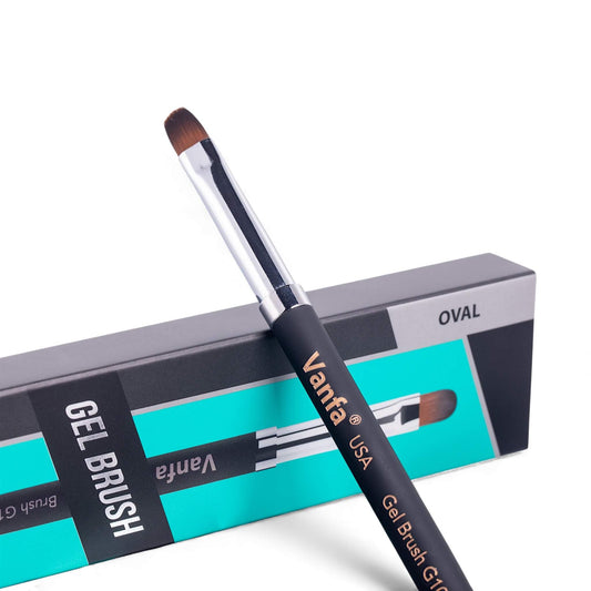 Vanfa gel nail brush with oval head for precise builder gel application