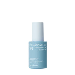 V'anhalla Niacinamide 15 booster bottle pour promotes quick absorption for a smoother complexion.
