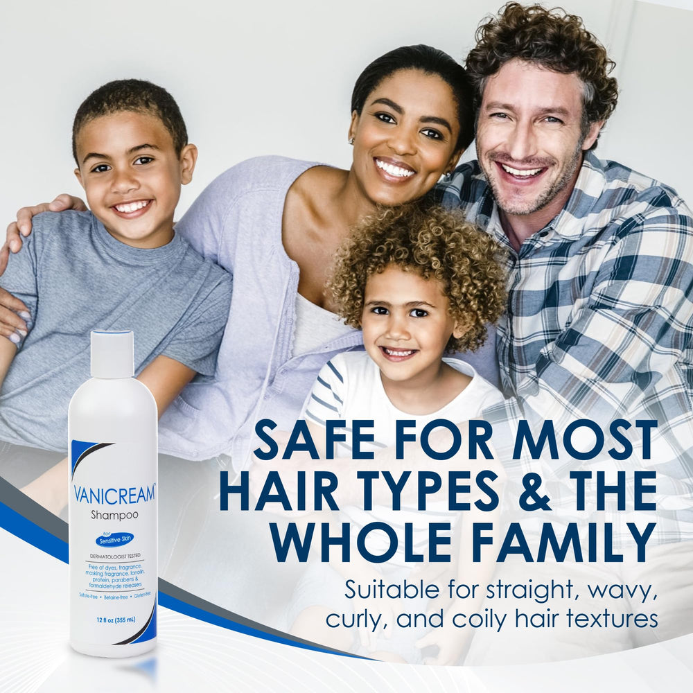 Vanicream Hair Shampoo label closeup underlines free of dyes and sulfates