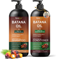 VANIDOX Batana Oil Shampoo bottle on display, hinting at fuller-looking roots