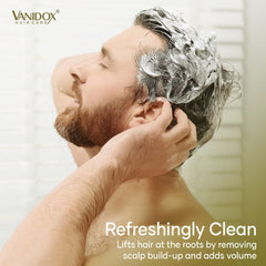 Vanidox Tea Tree Oil Shampoo nourishes scalp with essential oils.