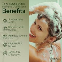 VANIDOX Tea Tree Shampoo pump close-up for easy dispensing