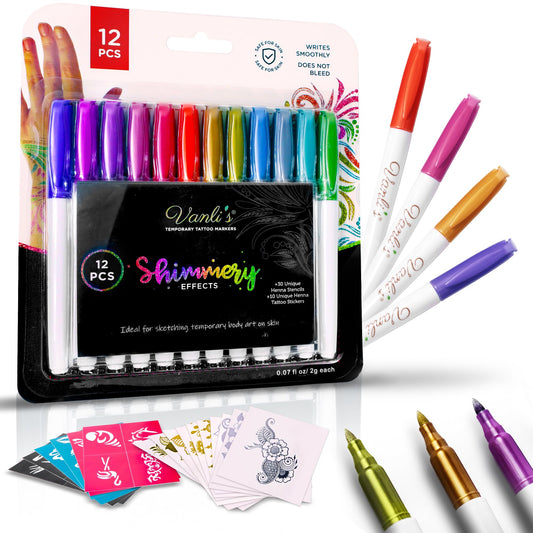Vanli's metallic tattoo markers offering vibrant, durable metallic finishes for bold skin art.