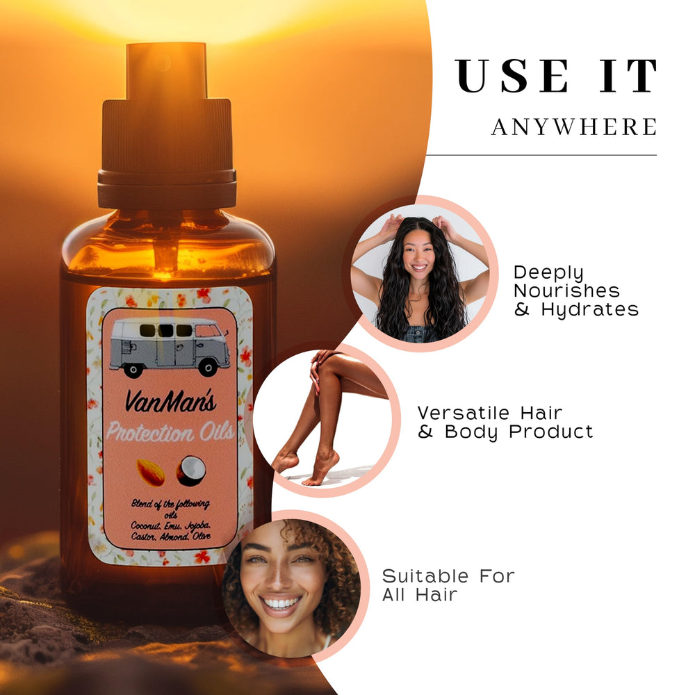 VanMan Protection Oil Serum fragrance-free label on bottle for sensitive users