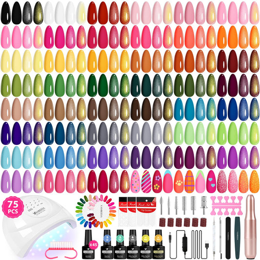 VANREESA gel nail kit with 75pcs setup for salon-like at-home manicures