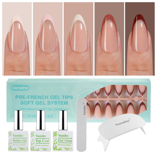 Vansiho 3-in-1 French gel tips for quick, durable nails at home.