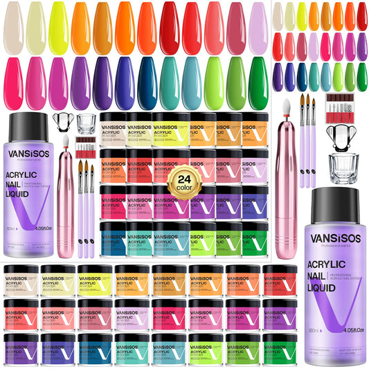VANSISOS acrylic nail kit overview for beginners, all-in-one manicure solution.