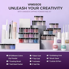 VANSISOS glitter pink dip powder adds sparkle and vibrant color