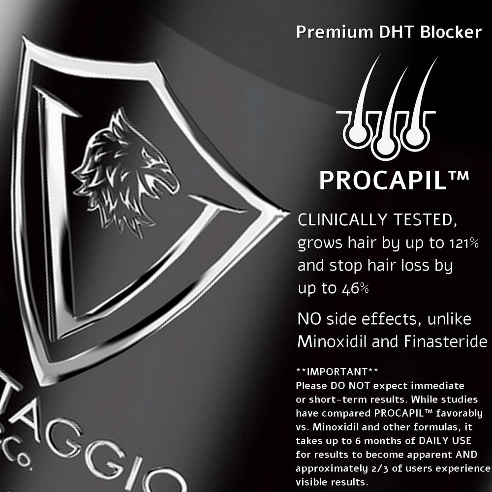 Vantaggio and Co Hair Loss Shampoo packaging close-up with matte finish