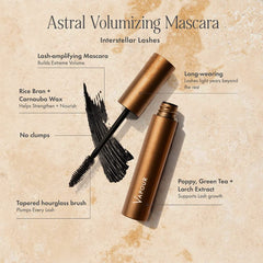 VAPOUR Astral Mascara packaging front conveys clean beauty and toxin-free branding.