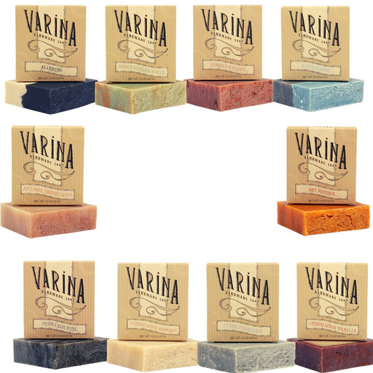 Varina Mens Variety Soap pack with 10 bars for gentle cleansing on sensitive skin