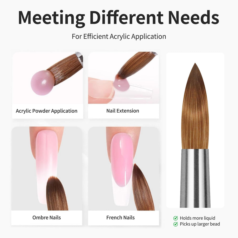 varnishea acrylic nail brush suitable for powders, UV gel, and gel polish