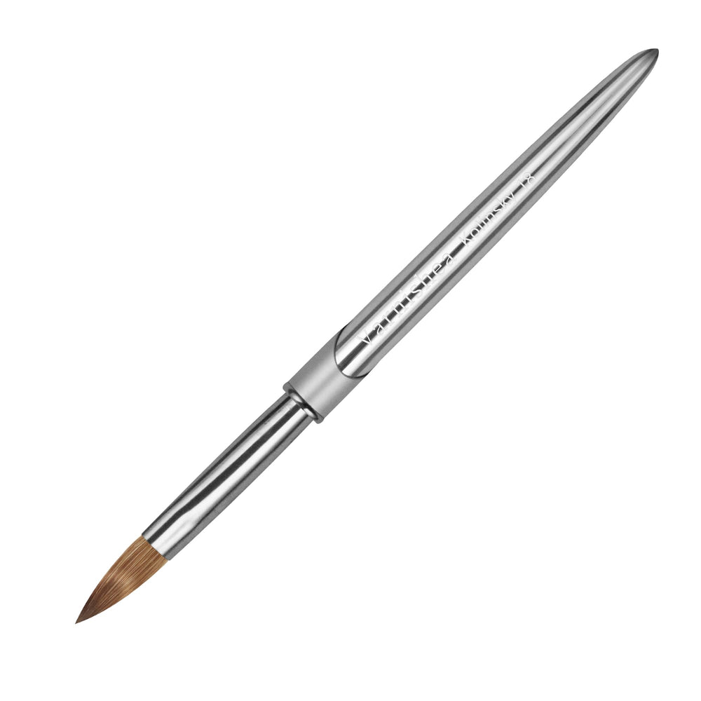 varnishea Kolinsky nail brush head close-up highlights precision for detailed nail art