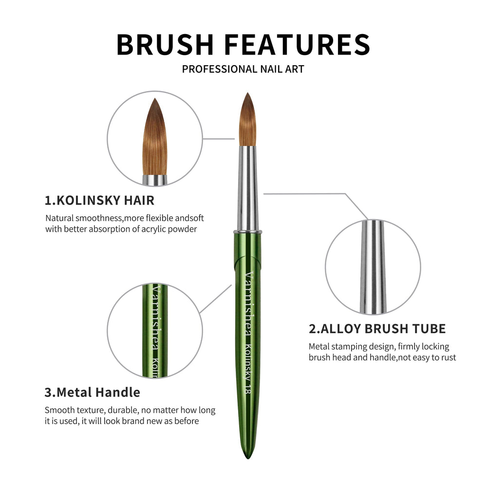 varnishea nail brush featuring metal stamping design for longevity