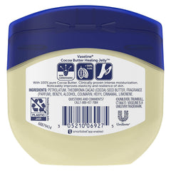 Vaseline Cocoa Butter jelly texture close-up; nourishing feel