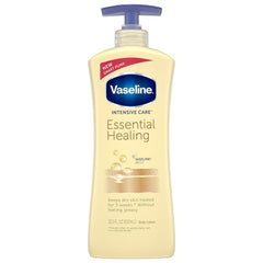 Vaseline Intensive Care Essential Healing bottle front showing moisturizing formula