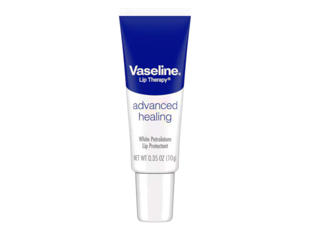Vaseline Lip Therapy Advanced Formula close-up texture highlighting rich conditioning