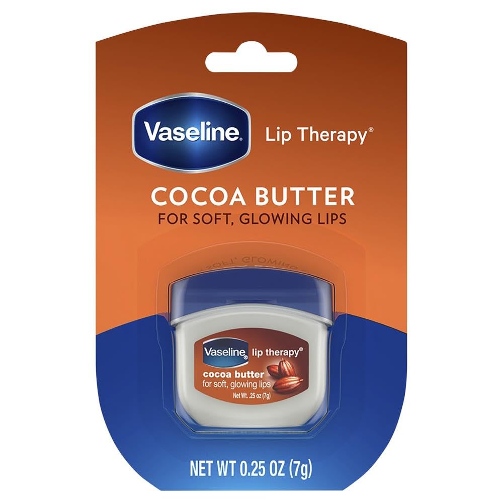 Vaseline Lip Therapy Cocoa Butter tube close-up for smooth lips