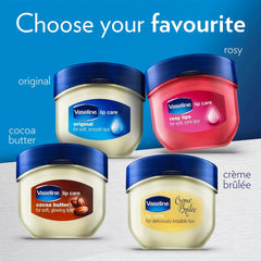 Vaseline Lip Therapy Occlusive Moisture Barrier: locks in hydration against dry air.