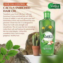 Applying Vatika Naturals Cactus Enriched Hair Oil to scalp for deep nourishment