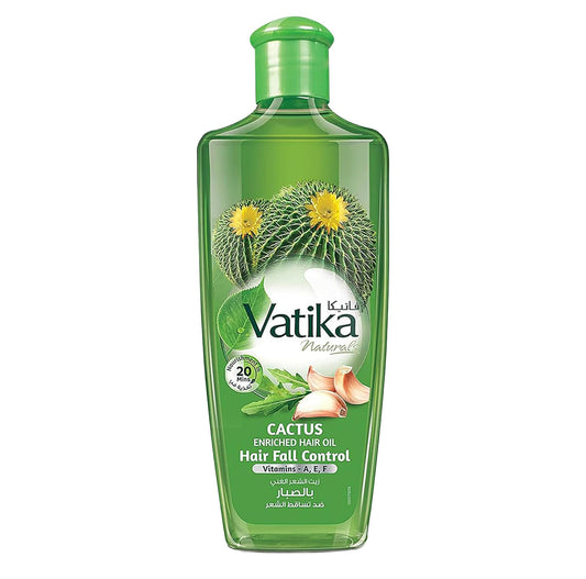 Vatika Naturals Cactus Enriched Hair Oil bottle showing 300ml packaging for scalp nourishment