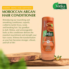Vatika Naturals Henna-Argan-Extract hair care closeup emphasizes conditioning power.