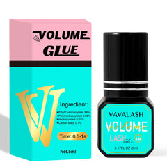 VAVALASH adhesive bottle close-up showing premium formula for professional lash services.