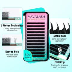 VAVALASH U 5D lashes offering fluffy natural-volume in matte black.