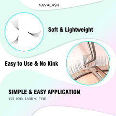 VAVALASH thin-base premade fans enabling easy and clean application.
