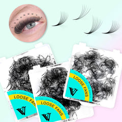 Lash artist using VAVALASH fans to save time during application.